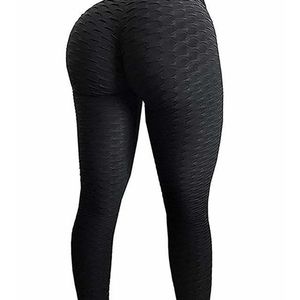 Black figure flattering honeycomb workout leggings